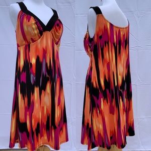 Orange, Pink, and Yellow Dress